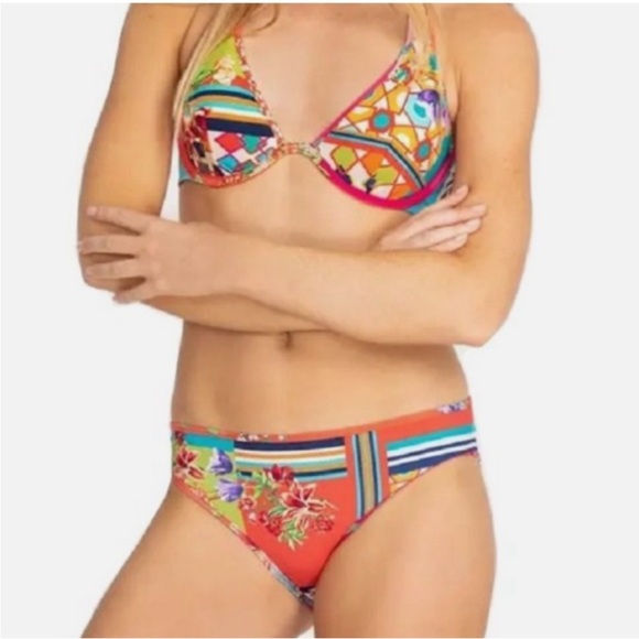 JOHNNY WAS Kaya Boho Bikini Swimsuit Set Top XL, bottom L - Picture 1 of 11